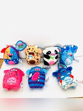 Cows Vs Aliens Plush Lot(7) Cepia 7 Have Tags Assorted 4in